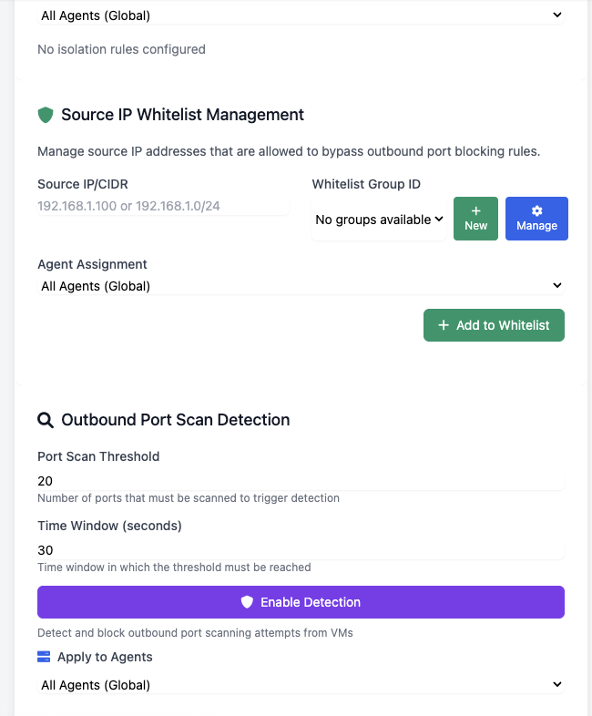 Network Isolation - Whitelist & PortScan
