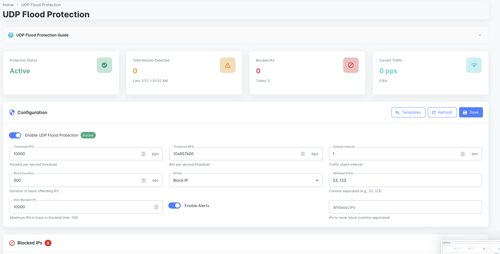 Advanced Protection UDP Flood Protection