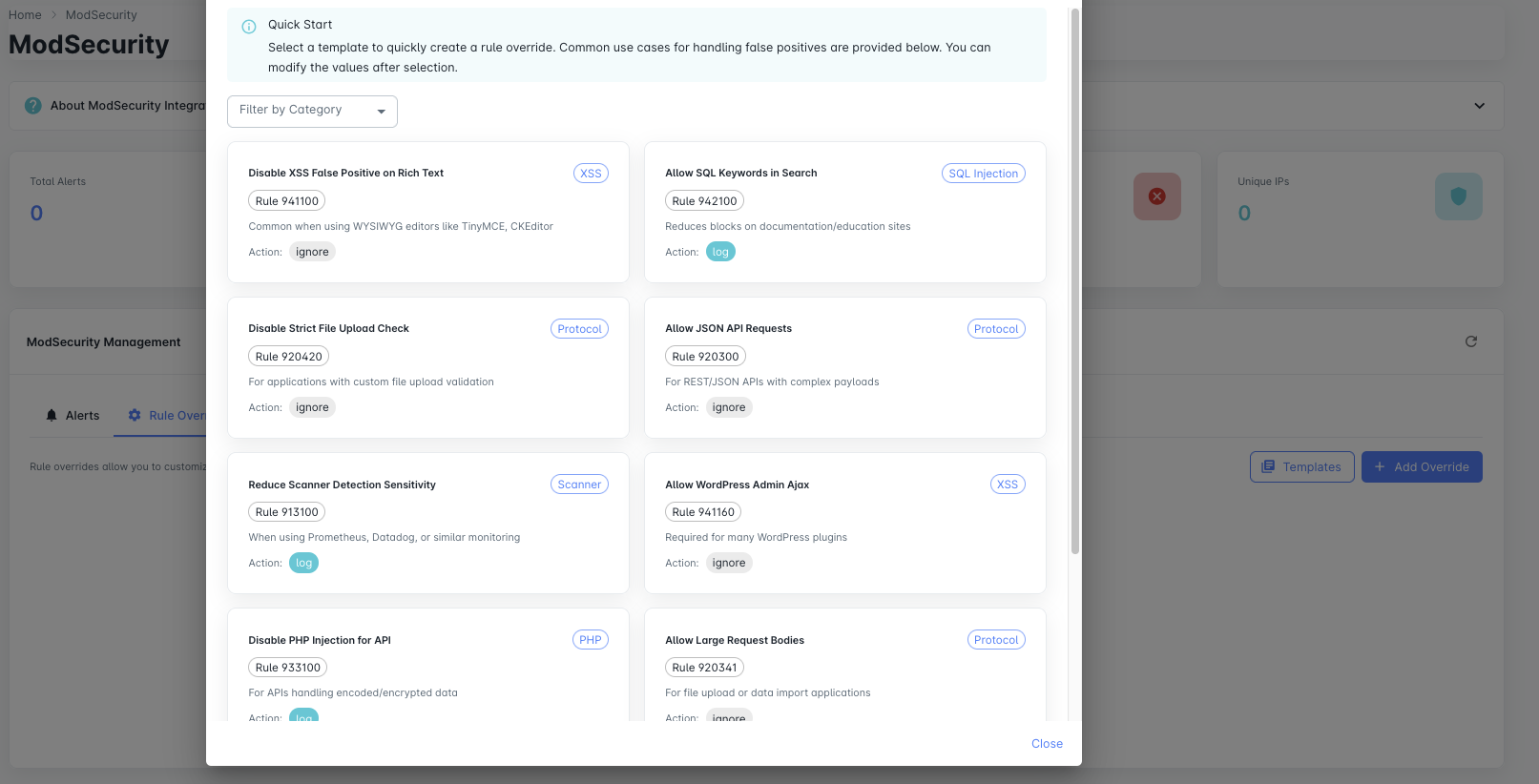 Integration ModSecurity