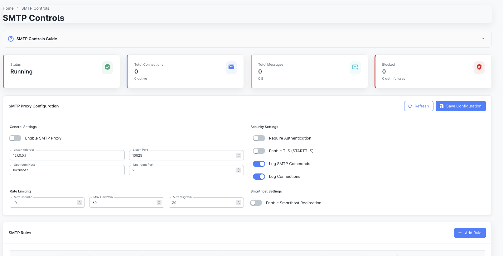 Integration SMPT Controls