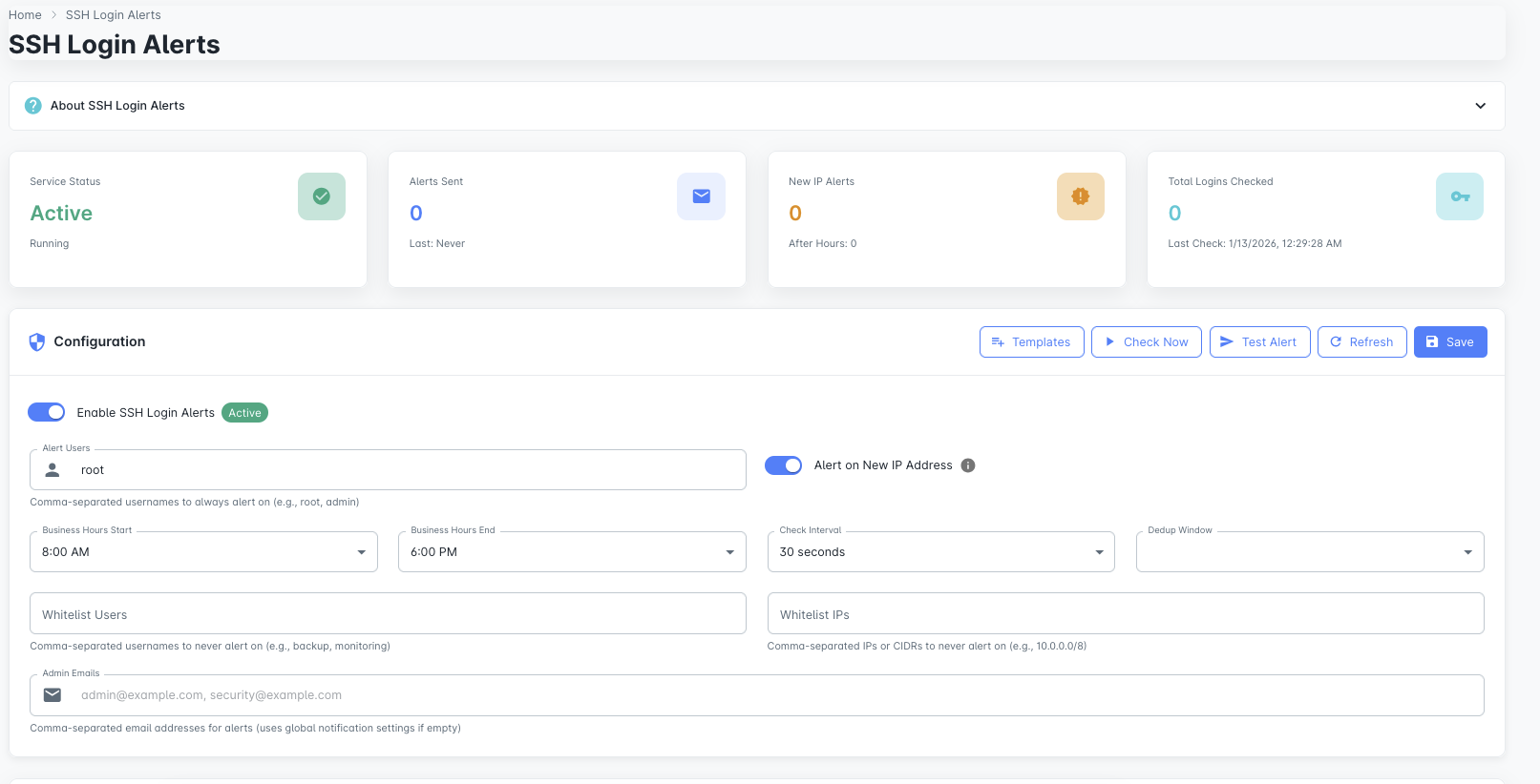 Monitoring SSH Login Alerts
