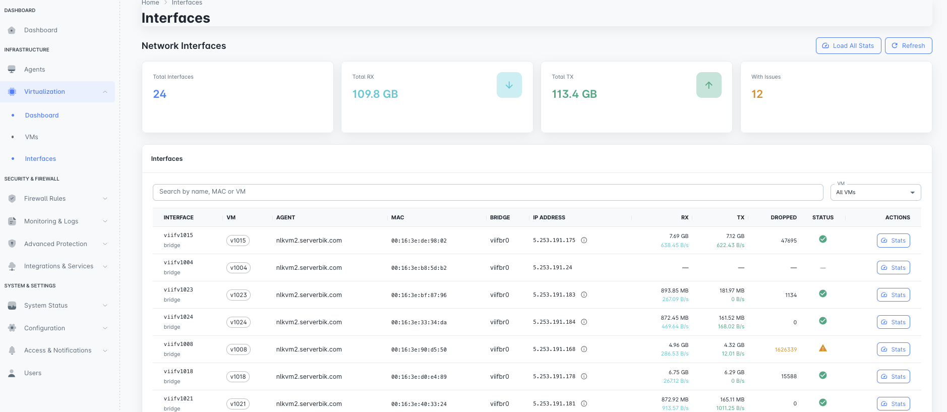 Virtualization interfaces